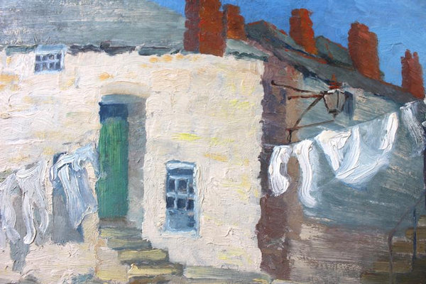 Ernest L Blumenschein Original Vintage Antique American Taos Art Pueblo Acoma Village Cityscape Albuquerque New Mexico Impressionist Oil Painting