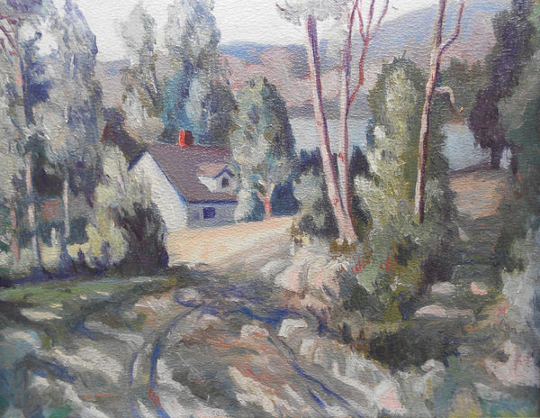 Original Antique Charles Arthur Fries San Diego California Vintage Antique Plein Air Impressionist Landscape Oil Painting