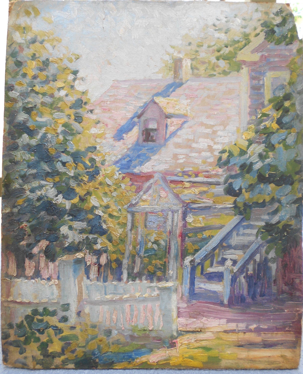 Clarence Raymond Johnson Original Vintage Pennsylvania Los Angeles California Plein Air Impressionist Landscape American Art Oil Painting