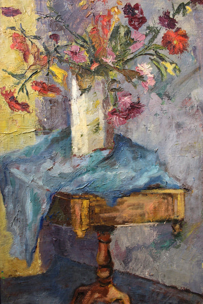 David Aronson David Aaronson Original Vintage Modern Lithuanian American Boston Massachusetts Abstract Expressionist Still Life Oil Painting