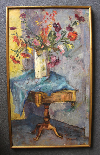 David Aronson David Aaronson Original Vintage Modern Lithuanian American Boston Massachusetts Abstract Expressionist Still Life Oil Painting