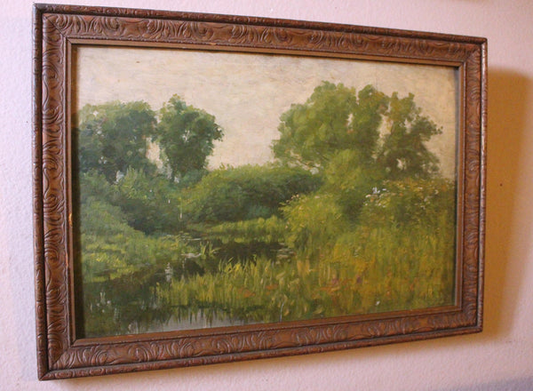 Frank Weston Benson Original Antique The Ten American Painters Tonalism Impressionist Maine Marsh River Scene Landscape Oil Painting