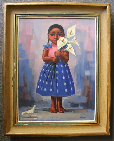 Gilberto Aceves Navarro Original Vintage Latin American Art Generación de la Ruptura Mexican Muralist Generation Oil Painting