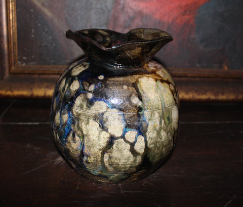 M WENDT Idaho Clay Glaze Pottery Vase Vintage Mt St Helena Ash Glaze Dated
