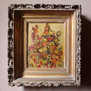 Gen Paul Original Vintage French Expressionist Oil Painting Bouquet of Flowers Bouquet De Fleurs Gouache Pastel Still Life Painting