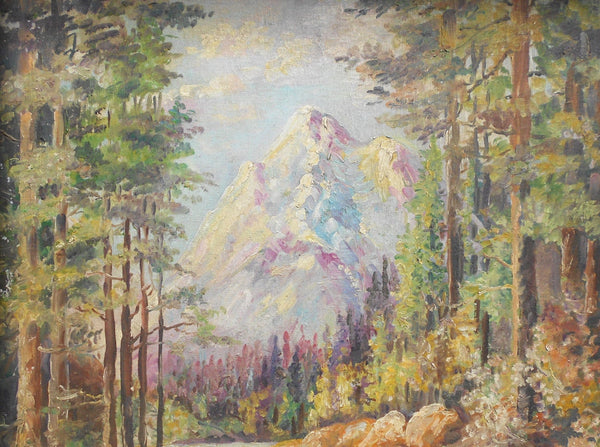 Hugo Melville Fisher Manner Original Pennsylvania Appalachian Mountain Landscape California American Vintage Modernist Oil Painting