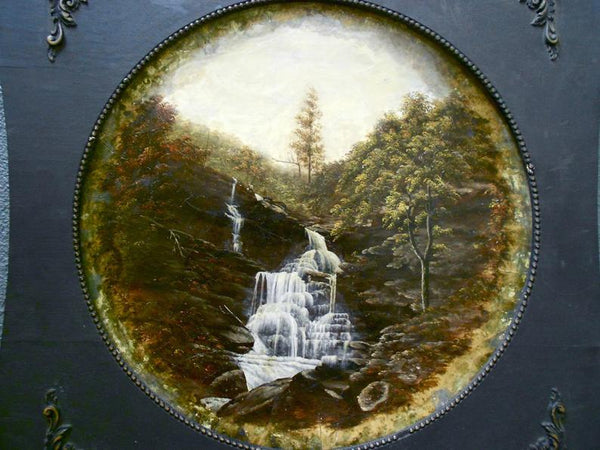 Antique American Hudson River School Original Oil Painting of Kaaterskill Falls New York Attributed to Thomas Cole