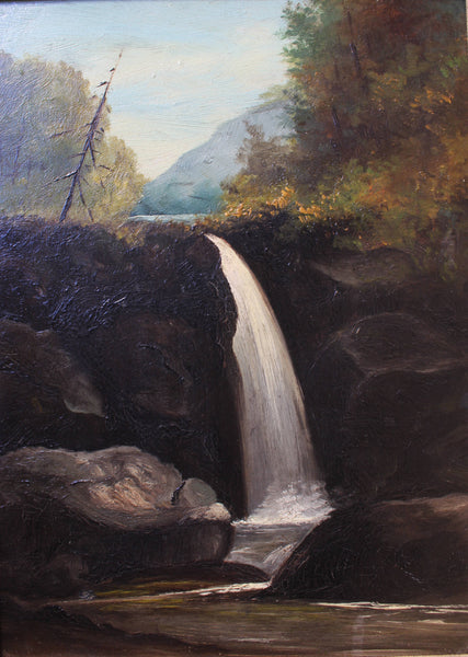 John Joseph Enneking Original Antique American Boston Massachusetts New Hampshire White Mountains Impressionist New England Maine Waterfall Landscape Oil Painting