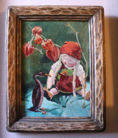 Mischa Askenazy Maurice Askenazy Original Vintage Ukrainian Post Impressionist California Still Life Oil Painting Doll & Porcelain Cormorant