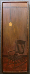 Maurice Henry Original Vintage French Surreal Post War European Modern Contemporary Oil Painting 1976 Lumière sur Chaise à Bascule