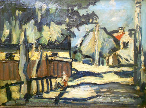 Hermann Max Pechstein Vintage Die Brucke German Expressionist German Expressionism Contemporary Art French Village Landscape Oil Painting