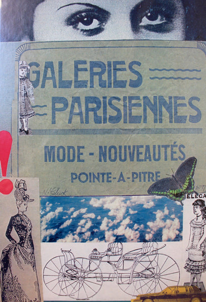 Nathan Gluck Modern Graphic Art Poster Gallerie Parisiennes Exhibition Andy Warhol Contemporary Vintage Surreal Collage Original Print