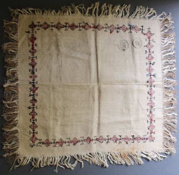 Antique Museum Native American Navajo Wool Native American Paths Cross Stitch Weaving Textile Horse Blanket