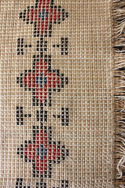 Antique Museum Native American Navajo Wool Native American Paths Cross Stitch Weaving Textile Horse Blanket