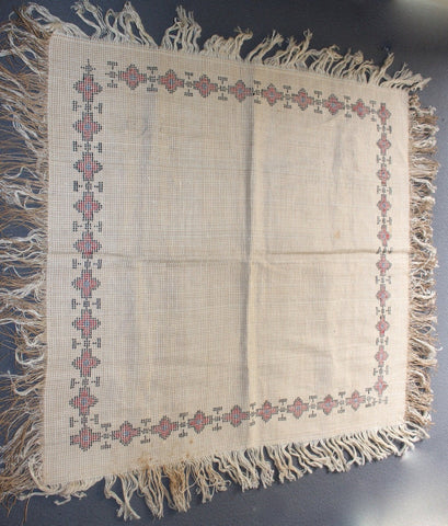 Antique Museum Native American Navajo Wool Native American Paths Cross Stitch Weaving Textile Horse Blanket