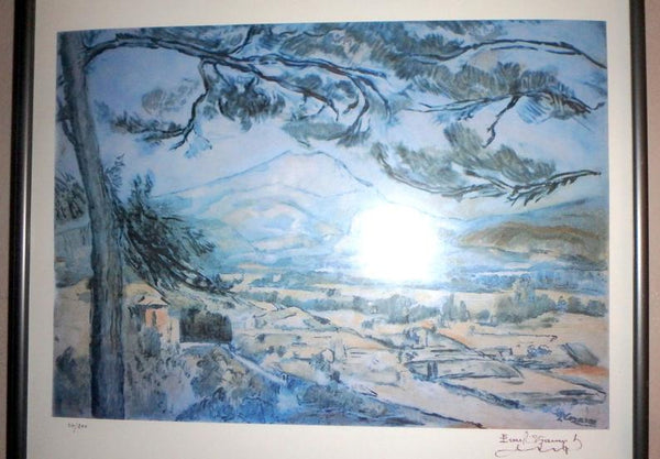 Paul Cezanne Limited Edition 64/200 Petit Musee Cezanne Aix en Provence France Museum La Montagne Sainte Victoire French Linocut Print