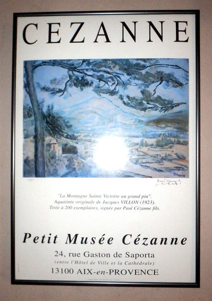 Paul Cezanne Limited Edition 64/200 Petit Musee Cezanne Aix en Provence France Museum La Montagne Sainte Victoire French Linocut Print