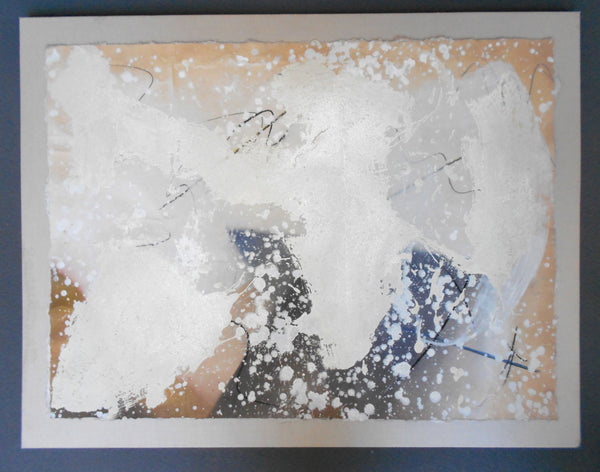 Rare Vintage Paul Soldner Original California Mid Century Modern Abstract Expressionist Ground Mica Mixed Media Modernist Painting