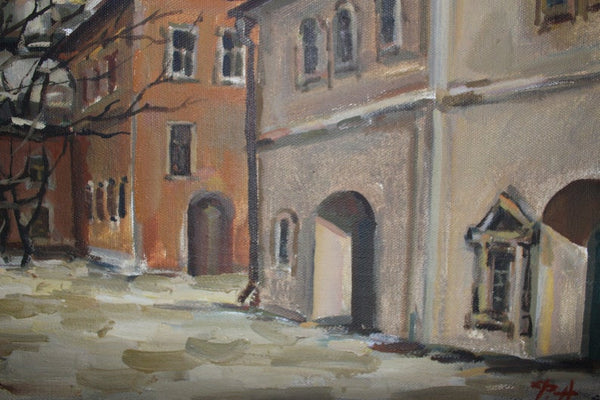 Peter Alexander Ilyen Original Vintage Russian American Impressionist Landscape Annunciation Blagoveshenksky Cathedral Kazan Kremlin Oil Painting