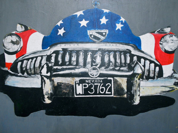 Robert Dowd Original Vintage LA California American Pop Art Oil Painting Contemporary Modern Americana Auto Art Painting Buick Super Eight