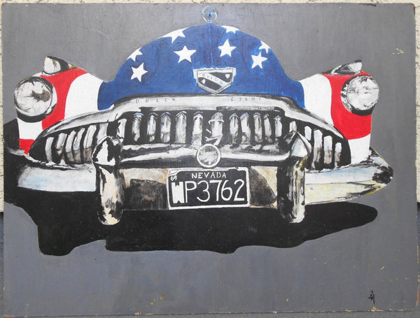 Robert Dowd Original Vintage LA California American Pop Art Oil Painting Contemporary Modern Americana Auto Art Painting Buick Super Eight