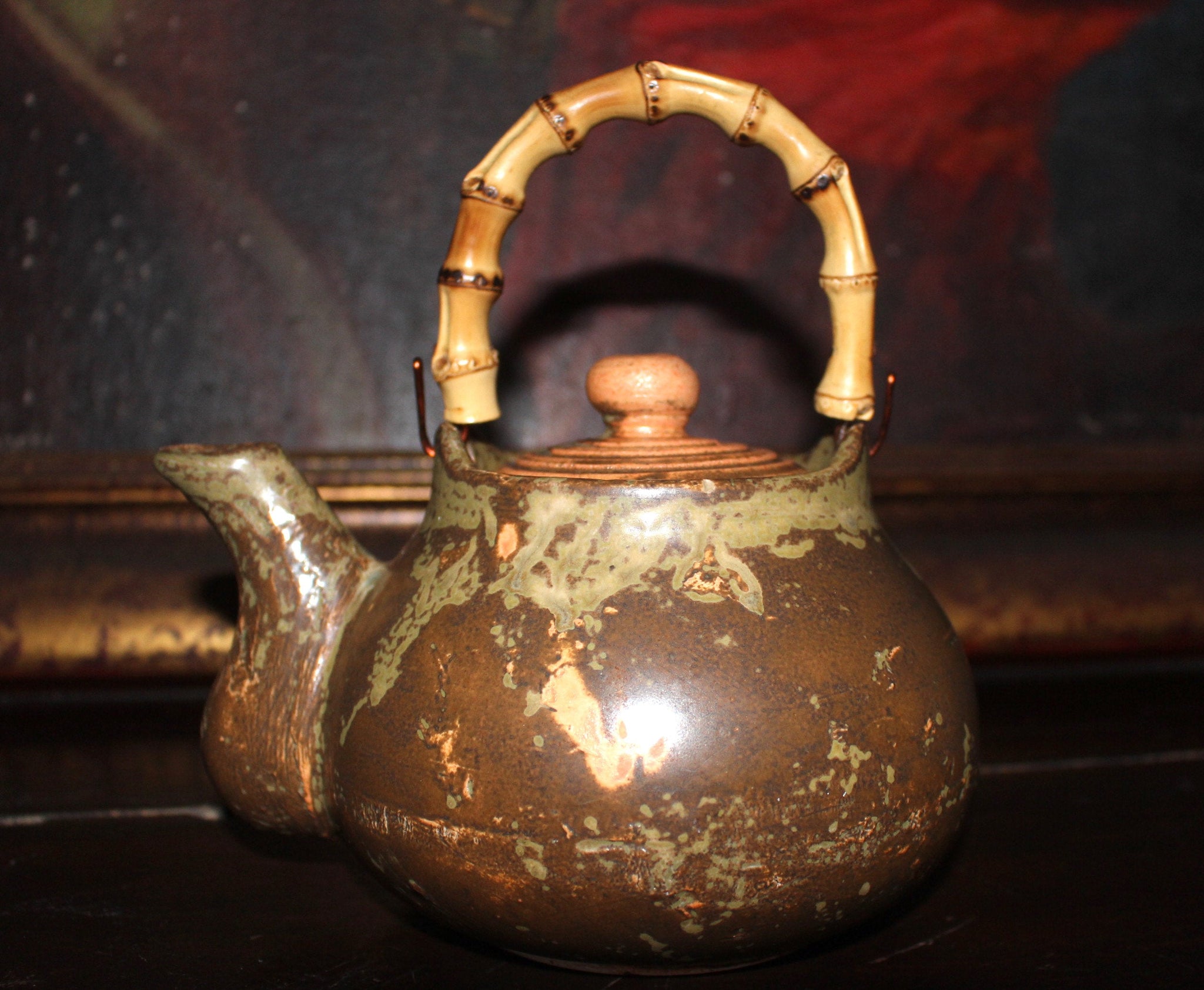 Don Reitz Original Vintage American Art Studio Salt Glazed Stoneware Oxide Accents Pottery Teapot Expressionist Vessel