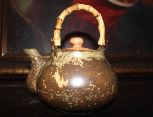 Don Reitz Original Vintage American Art Studio Salt Glazed Stoneware Oxide Accents Pottery Teapot Expressionist Vessel