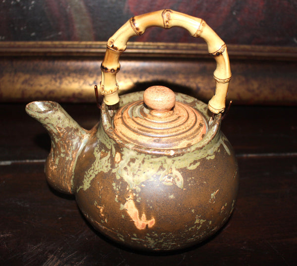 Don Reitz Original Vintage American Art Studio Salt Glazed Stoneware Oxide Accents Pottery Teapot Expressionist Vessel