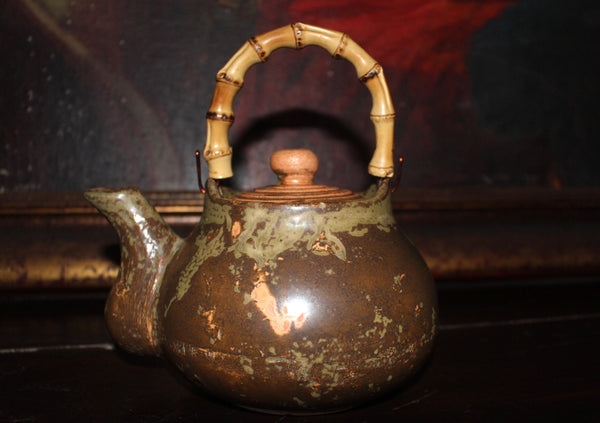 Don Reitz Original Vintage American Art Studio Salt Glazed Stoneware Oxide Accents Pottery Teapot Expressionist Vessel