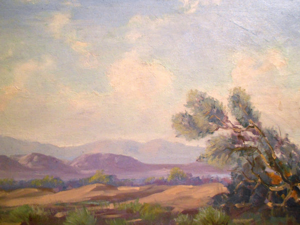 Warren Eliphalet Rollins Original American Santa Fe School Modernist Vintage California Desert Landscape Oil Painting