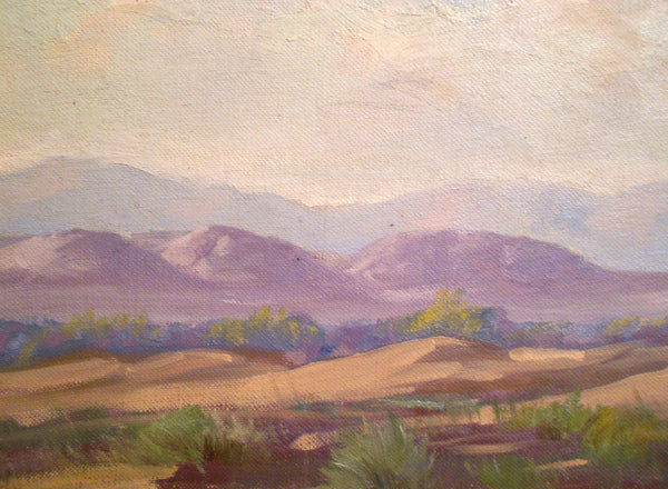 Warren Eliphalet Rollins Original American Santa Fe School Modernist Vintage California Desert Landscape Oil Painting