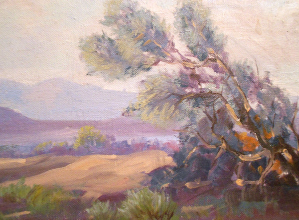 Warren Eliphalet Rollins Original American Santa Fe School Modernist Vintage California Desert Landscape Oil Painting