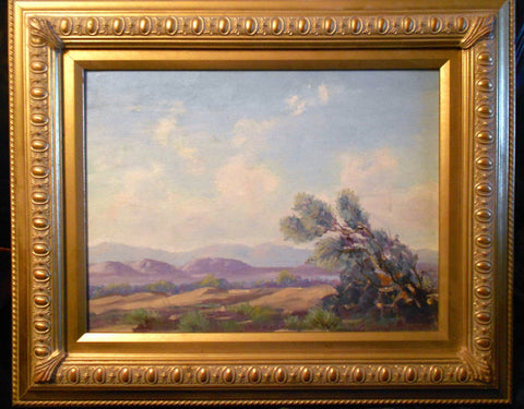Warren Eliphalet Rollins Original American Santa Fe School Modernist Vintage California Desert Landscape Oil Painting